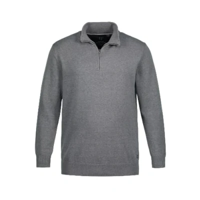 Image of JP1880 Men&#039;s Troyer Pullover Sweater, Grau Melange, 3XL