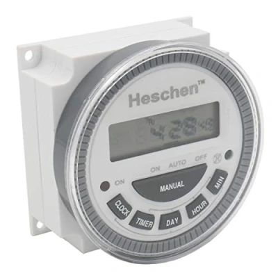 Image of Heschen Digital LCD Power Weekly programmable Timer Relay Switch 220 250 VAC 16 Amp SPST 4 Pin
