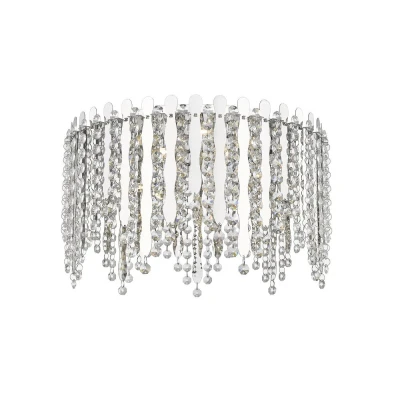 Image of Belize 5 Light LED Flush Ceiling Chrome Crystal