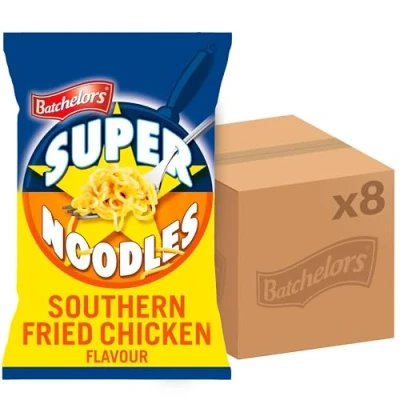 Image of Batchelors Super Noodles Southern Fried Chicken Flavour, Instant Snack Ready in 4 Minutes, 90 g Packet (Pack Of 8)