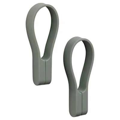 Image of ZONE DENMARK Loop Magnet Set of 2 Magnetic Straps Tea Towel Holder, Silicone Holder &amp; Strong Magnets Attaches to Anything Easy Install and Remove Olive Green