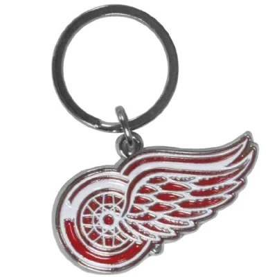 Image of Siskiyou NHL Sports Fan Shop Detroit Red Wings Chrome &amp; Enameled Key Chain One Size Team Colors