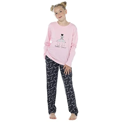 Image of Undercover Girls Giraffe Pyjamas LN257 Pink 7 8 Years