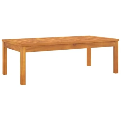Image of vidaXL Solid Acacia Wood Coffee Table Weather Resistant Outdoor Furniture with Slatted Design and Optimal Dimensions Easy Assembly Required Brown