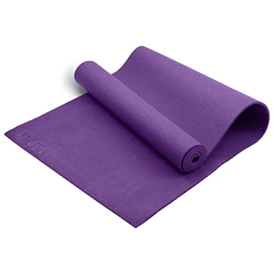 Image of Lions Classic Pro Yoga Mat PVC Eco Friendly Non Slip Fitness Exercise with Carrying Strap Workout for Yoga, Pilates and Gymnastics (Purple, 6mm)