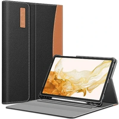 Image of Fintie Case for Samsung Galaxy Tab S8 Plus 2022/S7 FE 2021/S7 2020 12.4 Inch with S Pen Holder, Multiple Angle Portfolio Cover Pocket Auto Sleep/Wake, Black