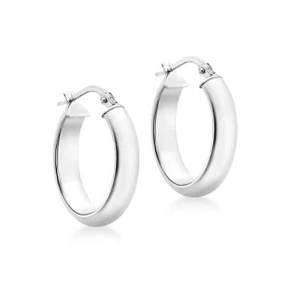 Image of Carissima Gold Women&#039;s 9 ct White Polished 17 x 23 mm Oval Creole Earrings