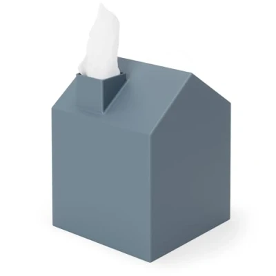 Image of Umbra Casa Cosmetic Tissue Box Modern and Decorative Dispenser for Bathroom, Office, Bedroom More, Slate Blue