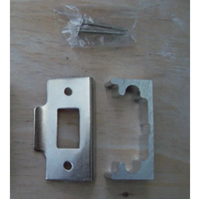Image of Ironmongery World Rebate Conversion Kit for Tubular Mortice Latch Double Rebated French Doors Set Nickel/Silver