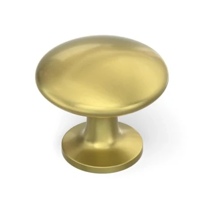 Image of LONTAN 15 Pack Gold Kitchen Door Knobs Round Cabinet Knob Beushed Brass Drawer Hardware Modern Cupboard for Dresser Drawers