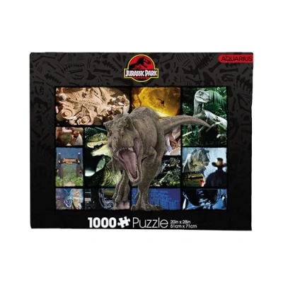 Image of AQUARIUS Jurassic World Collage Puzzle (1000 Piece Jigsaw Puzzle) Officially Licensed Merchandise &amp; Collectibles Glare Free Precision Fit, 22&#039;&#039; x 28&#039;&#039;