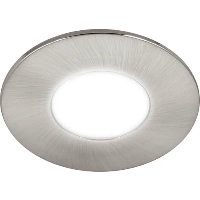 Image of Luceco Flat Profile Bezel for FType Downlights, Brushed Steel