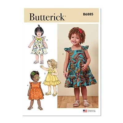 Image of Butterick B6885A Toddler Dress A (1/2 1 2 3 4)
