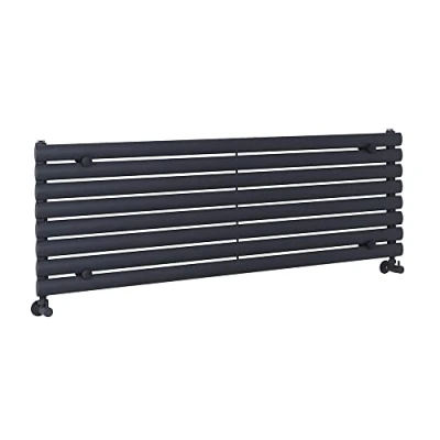 Image of Milano Aruba Anthracite Horizontal Single Oval Panel Radiator 472mm x 1400mm