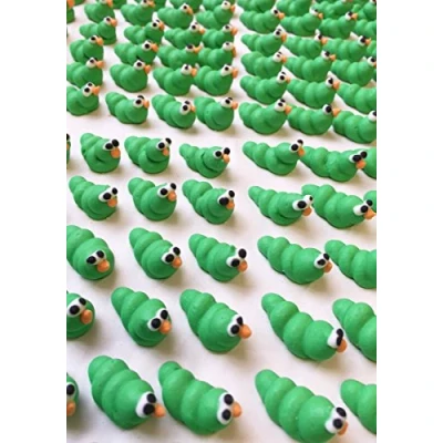Image of 12 Edible Sugar Cake Decorations: Mini Caterpillars