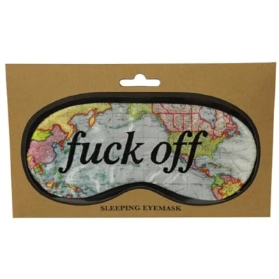 Image of Diabolical DP0665 Fuck Off World Map Sleeping Mask Funny Eye for Sleeping, Sleep Patches Adults, Joke Gifts Teenagers