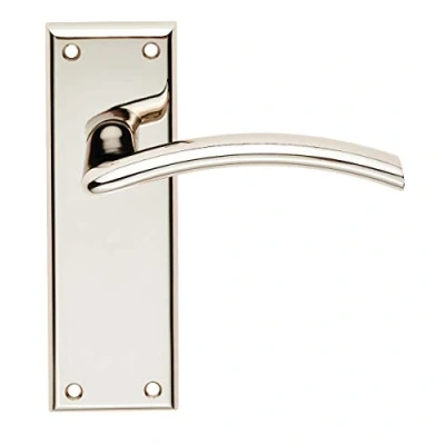Image of Carlisle Brass SZR032PN Serozzetta Trenta Lever On Backplate Latch Polished Nickel Includes a Pair of Handles &amp; fixings