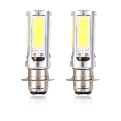 Image of Fydun White H6M Motorcycle Front Headlight Bulbs, Bulb 2x 6000K COB LED Motor Bike/ATV Fog Light PX15d P15D25 1