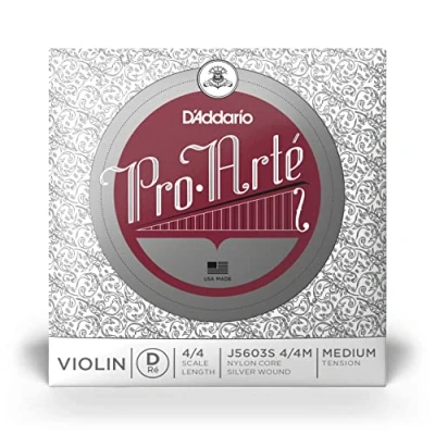 Image of D&#039;Addario Pro Arte 4/4 Scale Medium Tension Single Silver Wound D String for Violin