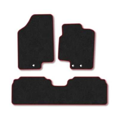 Image of Car Mats Compatible with Hyundai Ix20 (2010 2020) Tailored Fit Red Carpet Floor Set Accessory Custom 4 Pieces Anti Slip Backing &amp; Binding Trim Edge