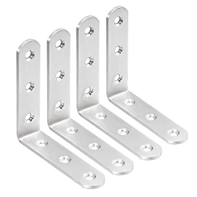 Image of Corner Bracket, 80mm x 20mm, Stainless Steel Right Angle Bracket for L Joints, Pack of 4