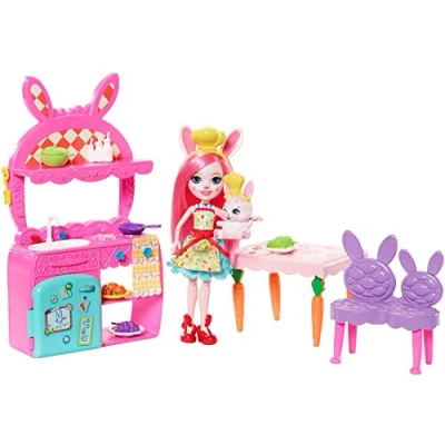 Image of Enchantimals FRH47 Kitchen Fun Playset with Bree Bunny Doll and Twist Figure, Multi Colour