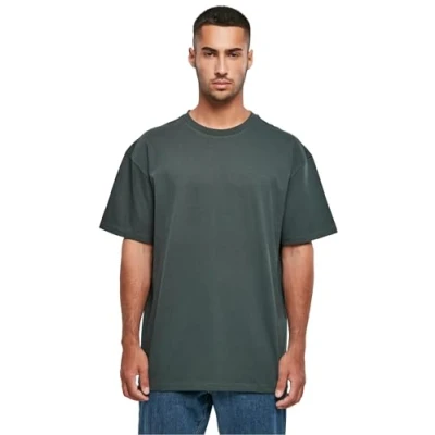 Image of Build Your Brand Men&#039;s By102 heavy Oversize Tee T Shirt, Bottle Green, L