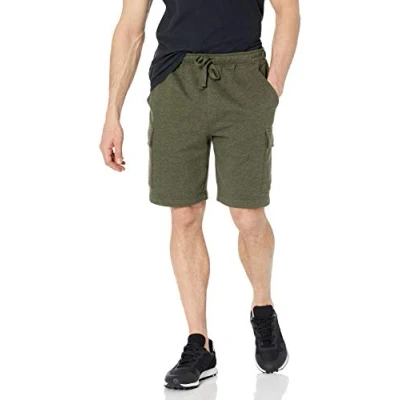 Image of Amazon Essentials Men&#039;s Fleece Cargo Shorts, Olive Heather, XL