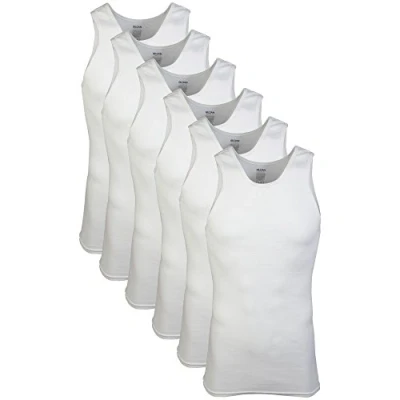 Image of GILDAN Men&#039;s A shirt Tanks, Multipack, Style G1104 Underwear, White (6 Pack), XXL UK