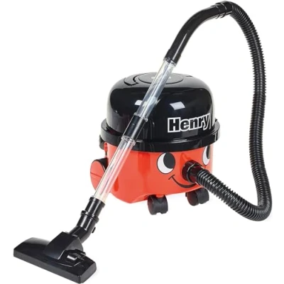 Image of Casdon Henry &amp; Hetty Toys Vacuum Cleaner Red Cleaning Toy with Real Function Nozzle Accessories Kids Set For Children Aged 3+