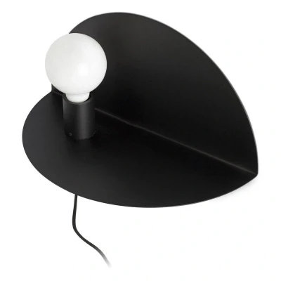 Image of Nit Left Black Wall Lamp Shlelf