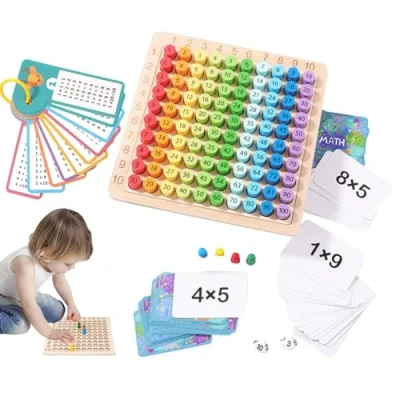 Image of MAGIC SELECT Multiplication Learning Game, Math Board, Montessori Wooden Children Counting Toy for Kids between 6 to 12 years old.