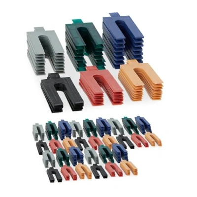 Image of Relaxdays Plastic, Set of 288, Glazing Blocks in 6 Sizes, Spacer Plates 1 mm, DIY Construction, Colourful, 0.6 x 3.5 7.5 cm