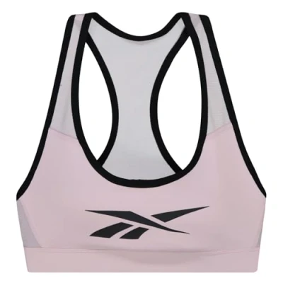 Image of Reebok Women&#039;s Lux Racer Vector Sports Bra, Frost Berry, XS