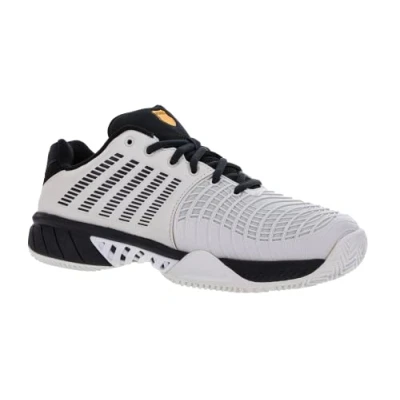 Image of K Swiss Men&#039;s Express Light 3 Hb Tennis Shoe, Barely Blue Moonless Night Amber Yellow, 8 UK