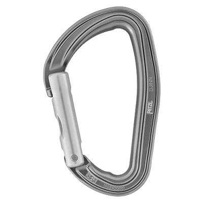 Image of Petzl, Djinn, Robust Carabiner For Climbing In Cliff, Grey, Leva Dritta, Unisex Adult