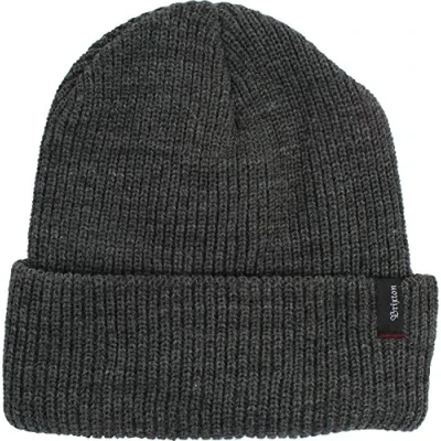 Image of Brixton Men&#039;s Heist Beanie Hat Newsie Cap, Heather Grey, One Size