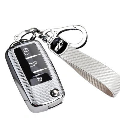Image of Car Key Fob Cover for VW Soft TPU Keys Shells with Keychain 3 Buttons Compatible Volkswagen Passat Golf Polo Beetle Jetta Touran Eos Scirocco