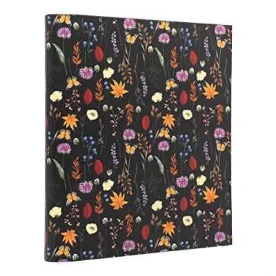 Image of Pukka Pad, Bloom A4 Preloaded Rollbound Ringbinder includes Personal Details and Planner Pages Comes with 5 Part Dividers Standard D Ring Mechanism Black