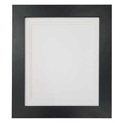Image of Metro Black Photo Picture Poster Frame with Double White Mount A1 for Image Size A2