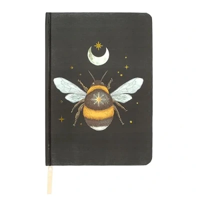 Image of Something Different Wholesale Forest Bee A5 Notebook with Mystical Design Gold Foil Edges Ribbon Marker Elegant Desk Accessory Stationery Gift Premium Writing Pad