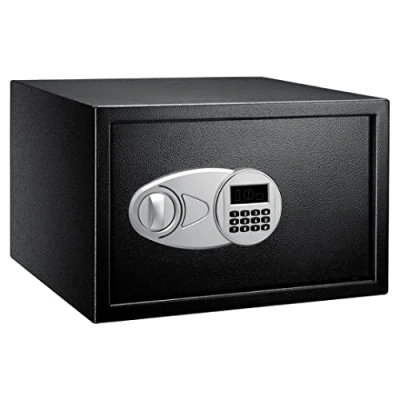Image of Amazon Basics Steel Security Safe with Digital Keypad Secure Money, Cash, Jewelry, ID Documents, 34 Litres, 43 cm W x 37 D 27 H, Black