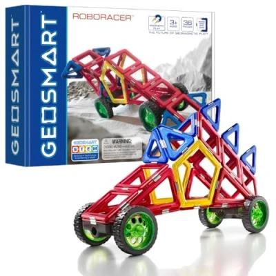 Image of GeoSmart RoboRacer, Magnetic Construction Set, 36 pcs, 3+ Years