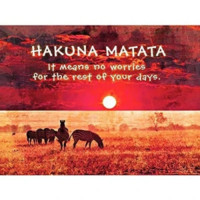 Image of Wee Blue Coo Hakuna Matata No Worries Africa Quote Motivation Typography Art Large Print Poster Wall Decor 18x24 inch