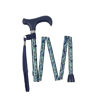 Image of Charles Buyers Handbag Sized Folding Walking Stick Peacock
