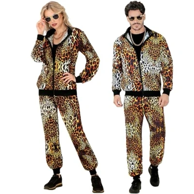 Image of Widmann 79214 Costume Tracksuit, Animal Print Leopard, Multicoloured, XL