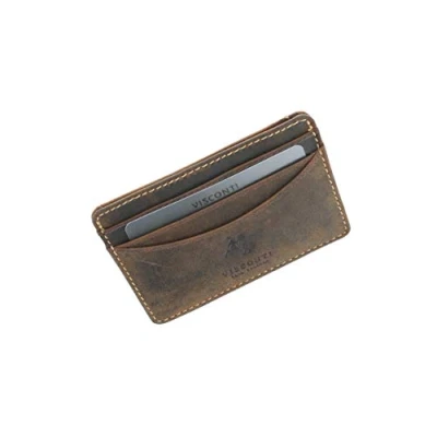 Image of Visconti Slim Collection RAZOR Leather Credit Card Holder VSL25 Oil Tan