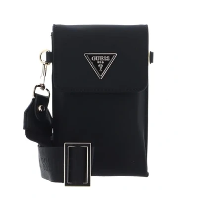 Image of Guess Latona FLAP CHIT CHAT Phone pouch, Women&#039;s, Size: One Size, Black