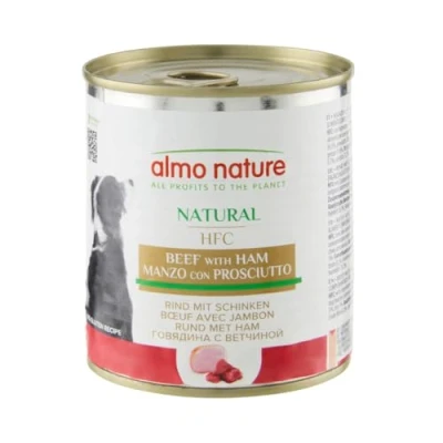 Image of almo nature HFC Cuisine Beef and Ham Wet Dog Food (Pack of 12 x 280g tins)