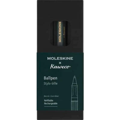 Image of Moleskine x Kaweco Ballpen Refillable Pen in ABS plastic for Writers, Note takers, Refill 1.0 mm with Blue Ink Included, Color Green